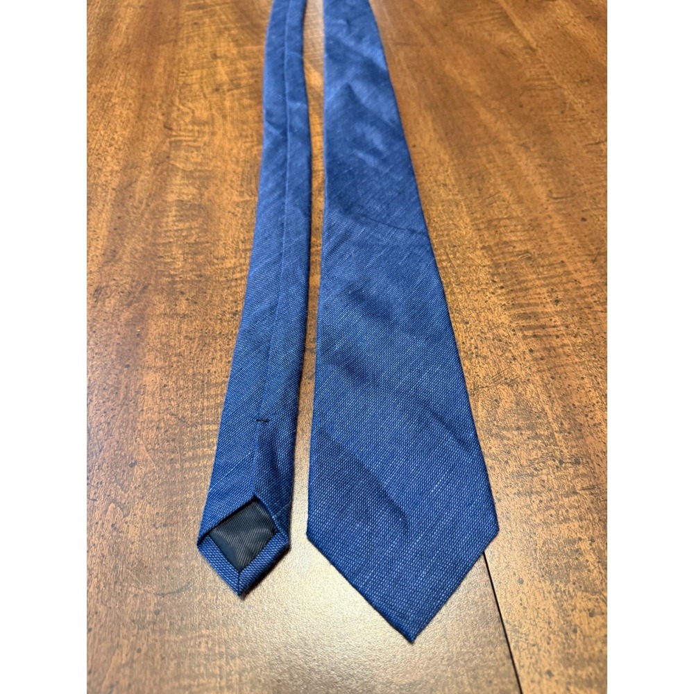 Banana Republic Men's Blue Solid Textured Woven Tie Classic Designer Necktie